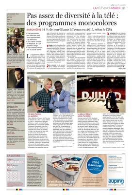 Pas assez de diversité à la télé: des programmes monocolores Pas assez de diversité à la télé: des programmes monocolores