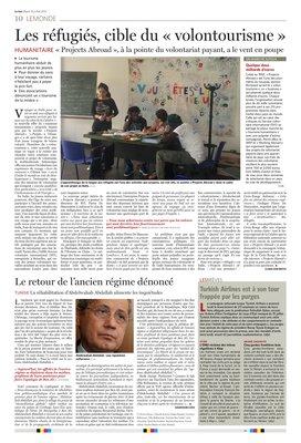 Les réfugiés, cible du «volontourisme» Les réfugiés, cible du «volontourisme»