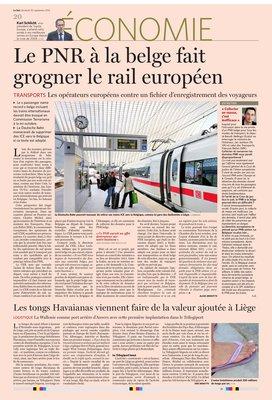 Le PNR à la belge fait grogner le rail européen Le PNR à la belge fait grogner le rail européen