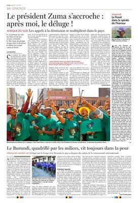 Le président Zuma s’accroche:après moi, le déluge! Le président Zuma s’accroche:après moi, le déluge!