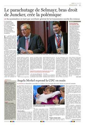 Le parachutage de Selmayr, bras droit de Juncker, crée la polémique Le parachutage de Selmayr, bras droit de Juncker, crée la polémique