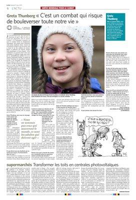 Greta Thunberg «C’est un combat qui risque de bouleverser toute notre vie» Greta Thunberg «C’est un combat qui risque de bouleverser toute notre vie»