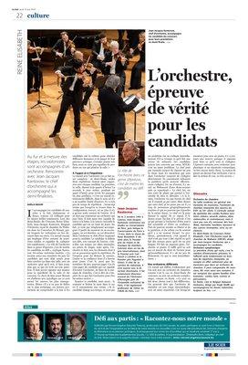 L’orchestre, épreuvede vérité pour les candidats L’orchestre, épreuvede vérité pour les candidats