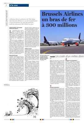 Brussels Airlines: un bras de ferà 300 millions Brussels Airlines: un bras de ferà 300 millions