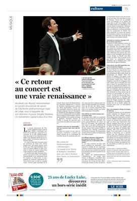 «Ce retour au concert est une vraie renaissance» «Ce retour au concert est une vraie renaissance»