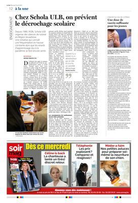 Chez Schola ULB, on prévient le décrochage scolaire Chez Schola ULB, on prévient le décrochage scolaire