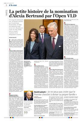 La petite histoire de la nomination d’Alexia Bertrand par l’Open VLD La petite histoire de la nomination d’Alexia Bertrand par l’Open VLD